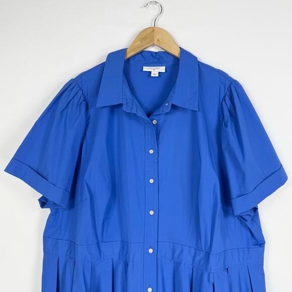 Blue Button-Up Midi Dress - Picture 4 of 15